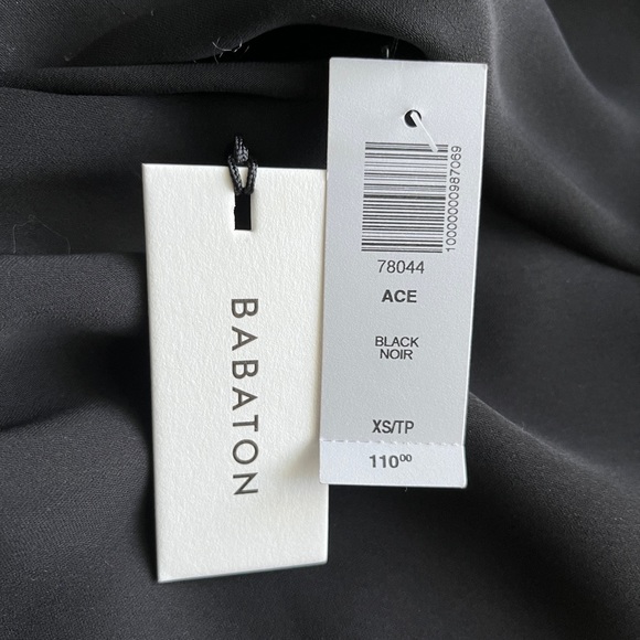 NWT Aritzia Babaton Ace Long Sleeve Tie Up Bodysuit in Black - Picture 6 of 7